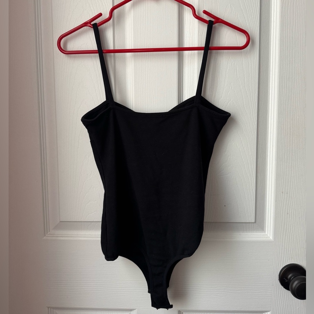 Free People Black Women's Spaghetti Strap Bodysuit
